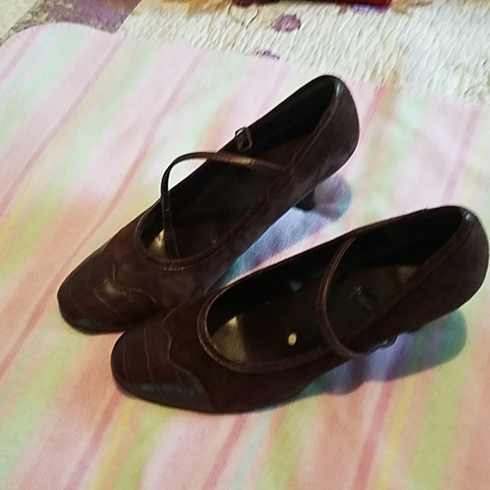 Brown heels.